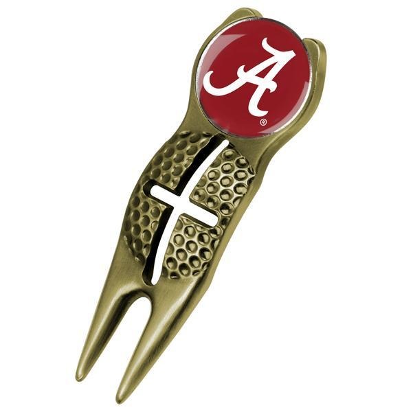 Alabama Crimson Tide - Crosshairs Divot Tool  -  Gold - Linkswalkerdirect